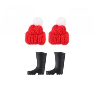 Weihnachtsmannstiefel und warme Mütze - Schwarz/Rot Weihnachtsmannstiefel und warme Mütze - Schwarz/Rot