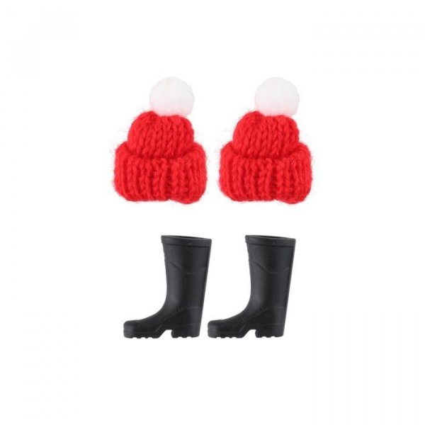 Weihnachtsmannstiefel und warme Mütze - Schwarz/Rot Weihnachtsmannstiefel und warme Mütze - Schwarz/Rot