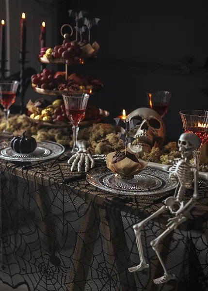 Tischdecke - Halloween - Spinnennetz - 135x180 cm