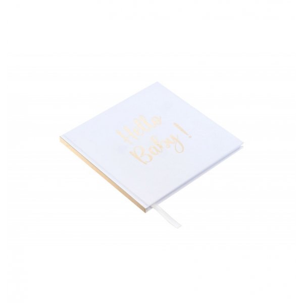 Gästebuch - Hello Baby - Weiß/Gold Gästebuch - Hello Baby - Weiß/Gold
