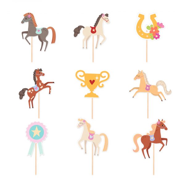 Cake Topper/Cake Picks - Pferdeparty - 9 Stk Cake Topper/Cake Picks - Pferdeparty - 9 Stk