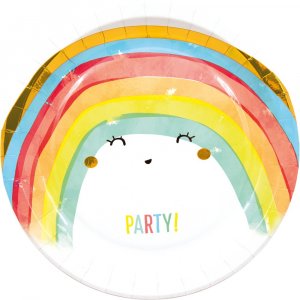 Pappteller - Regenbogenparty - 23 cm - 8er-Pack Pappteller - Regenbogenparty - 23 cm - 8er-Pack