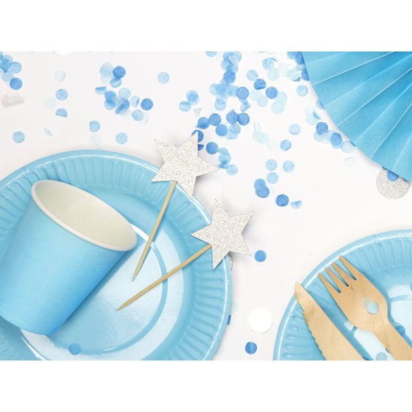 Kuchenspieer - Sterne - Silberglitter - 6er-Pack