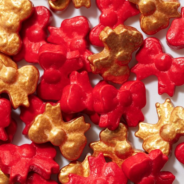 Weihnachtsstreusel - Schleifen Gold/Rot - 25 g - PME Weihnachtsstreusel - Schleifen Gold/Rot - 25 g - PME