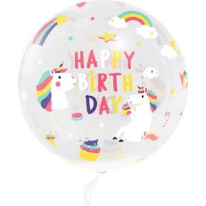 Großer transparenter Ballon - Einhorn - 45 cm Großer transparenter Ballon - Einhorn - 45 cm