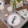 Pappbecher - Pferdeparty - Rosa/Schwarz - 10er-Pack