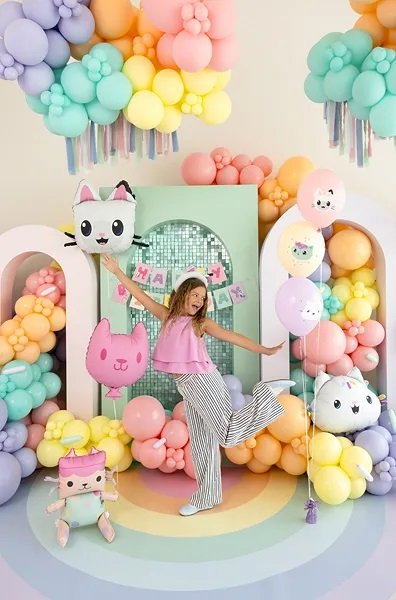 Folienballon - Gabby\\\'s Dollhouse - Babybox mit Katzenballon - 43 x 46 cm