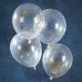Konfetti-Luftballons - Glitzer - Gold - 5er-Pack