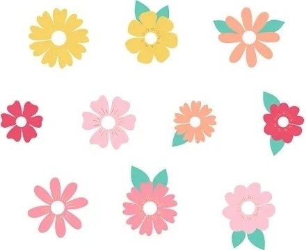 Getr�nkeanh�nger - Blumen - 10er-Pack