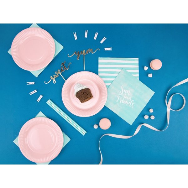 Strohhalme - Gestreift - Hellblau - 10 Stk