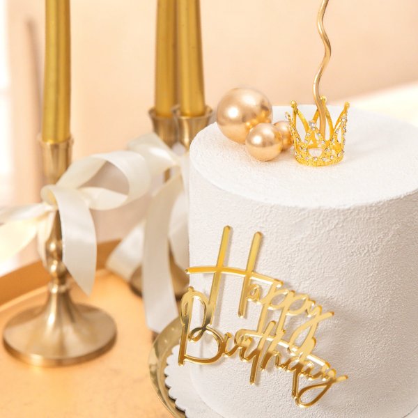 Tortenaufsatz - Klein - Krone - Gold mit silbernen Kristallen - 3 cm Tortenaufsatz - Klein - Krone - Gold mit silbernen Kristallen - 3 cm