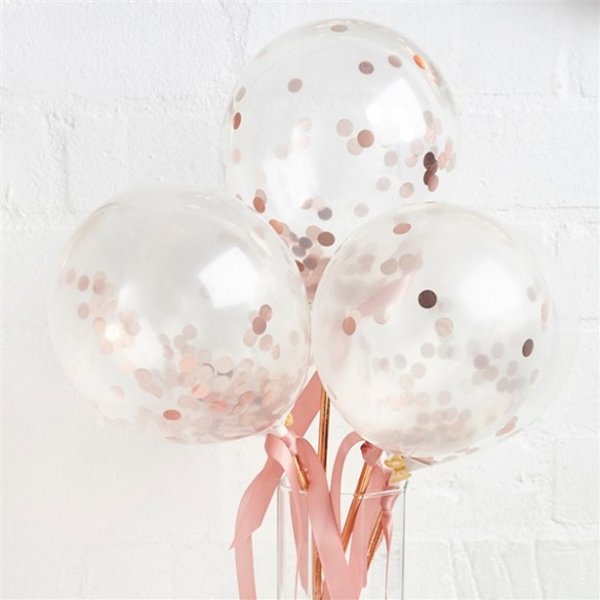 Mini-Konfetti-Luftballons - 5er-Pack - Roségold Mini-Konfetti-Luftballons - 5er-Pack - Roségold