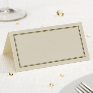 Platzierungskarten - 50er-Pack - Elfenbein/Gold Platzierungskarten - 50er-Pack - Elfenbein/Gold