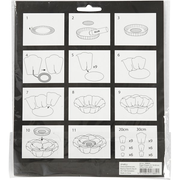 Papierblumen - hellrot - 2 Stk