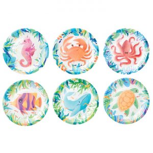 Pappteller - Ozeanmotiv - 6er-Pack