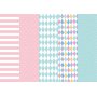 Geschenkpapier - Rosa/Mint - 5 Blatt, 5 m