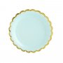 Dessertteller - Mint - Goldrand - 6er-Pack