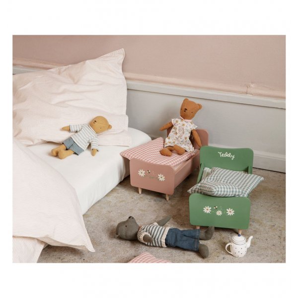 Maileg Bett - Staubgr�n - Teddy Papa