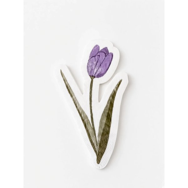 Servietten - Gartenparty - Blumenmuster - Lavendelblau - 16er-Packung