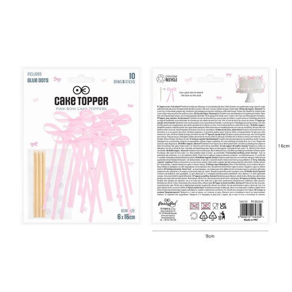 Cake Picks/Cake Topper - Schleifen - Rosa - 10er Pack Cake Picks/Cake Topper - Schleifen - Rosa - 10er Pack