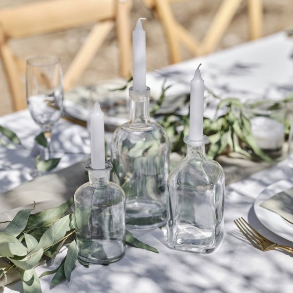 Kerzenhalter - Glasflaschen - Sage Wedding - 3er-Pack Kerzenhalter - Glasflaschen - Sage Wedding - 3er-Pack