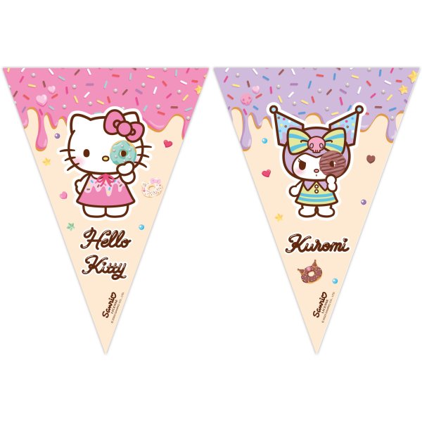 Flaggengirlande - Hello Kitty & Kuromi - 9 Flaggen