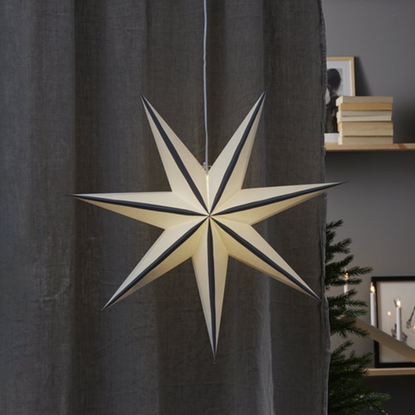 Weihnachtsstern - RANDI 75 cm - Weiß/Grau Weihnachtsstern - RANDI 75 cm - Weiß/Grau