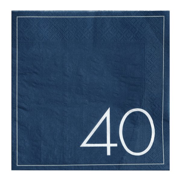 Servietten - 40 St�ck - Marineblau - 16er-Packung