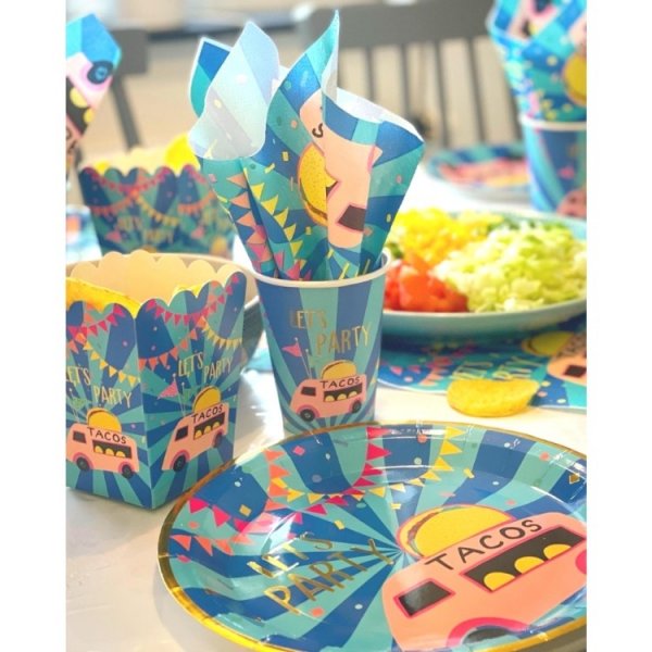 Pappteller - Taco-Party - 23 cm - 8er-Pack Pappteller - Taco-Party - 23 cm - 8er-Pack
