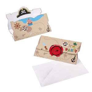 Einladungskarte - Piratenparty - 8er-Pack