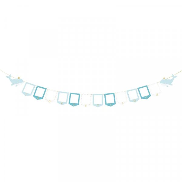 Fotogirlande - Wal - Blau/Gold