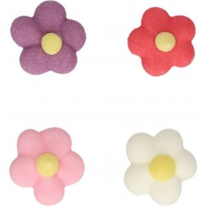 Zuckerdekorationen - Kleine Blumen - Rosa/Weiß/Lila/Rot Zuckerdekorationen - Kleine Blumen - Rosa/Weiß/Lila/Rot
