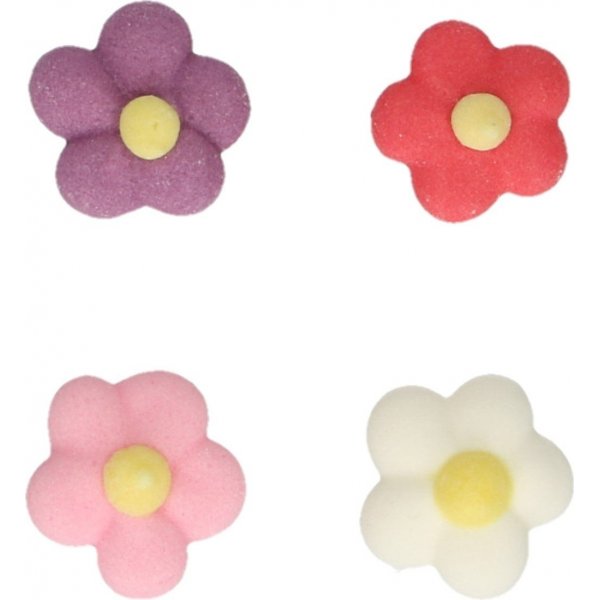 Zuckerdekorationen - Kleine Blumen - Rosa/Weiß/Lila/Rot Zuckerdekorationen - Kleine Blumen - Rosa/Weiß/Lila/Rot
