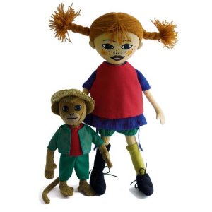 Puppen Pippi Langstrumpf und Herr Nilsson Puppen Pippi Langstrumpf und Herr Nilsson