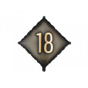 Folienballon - Quadratisch - Schwarz/Gold - 18 Folienballon - Quadratisch - Schwarz/Gold - 18