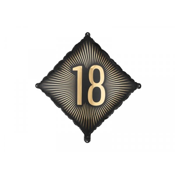 Folienballon - Quadratisch - Schwarz/Gold - 18 Folienballon - Quadratisch - Schwarz/Gold - 18