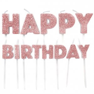 Kuchenkerze - Happy Birthday - Roségold Kuchenkerze - Happy Birthday - Roségold