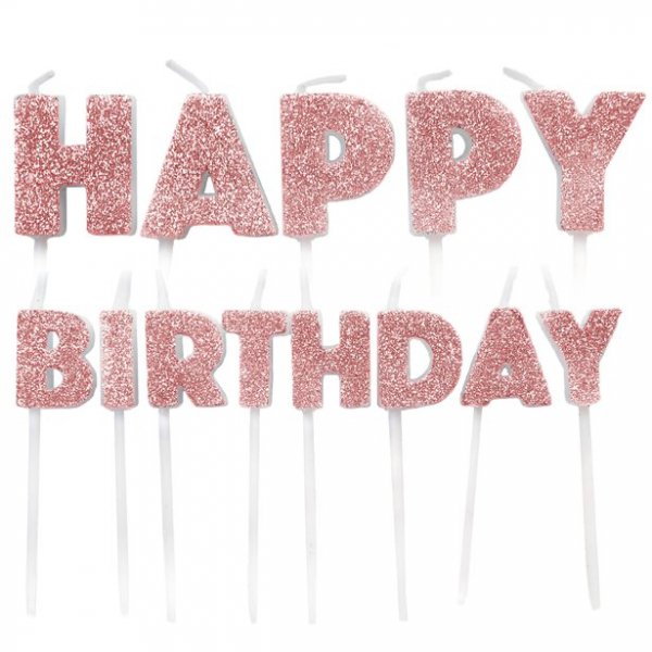 Kuchenkerze - Happy Birthday - Roségold Kuchenkerze - Happy Birthday - Roségold