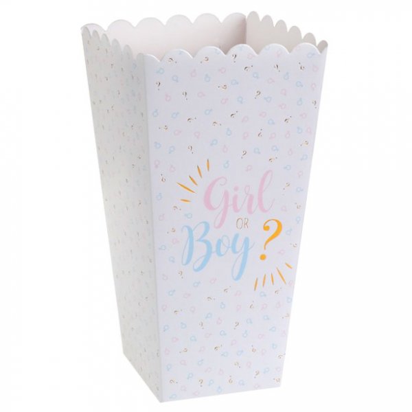 Popcorn-Boxen - Mädchen oder Junge? - 8er-Pack Popcorn-Boxen - Mädchen oder Junge? - 8er-Pack
