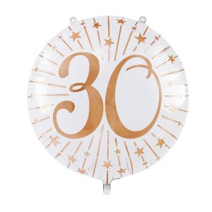 Folienballon - Nummer 30 - Weiß/Roségold - 71 cm Folienballon - Nummer 30 - Weiß/Roségold - 71 cm