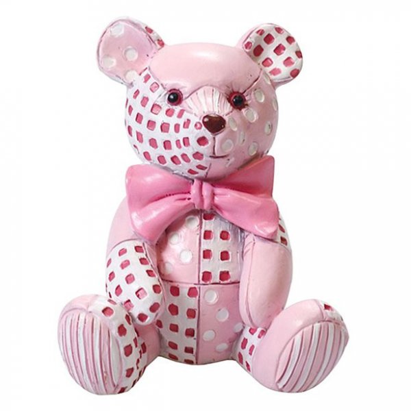 Kuchendekoration - Patchwork Teddy - Rosa Kuchendekoration - Patchwork Teddy - Rosa