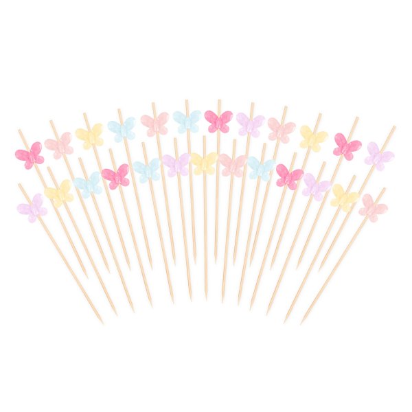 Snack- und Getränkesticks - Schmetterlinge Pastell - 12 cm - 25 Stück Snack- und Getränkesticks - Schmetterlinge Pastell - 12 cm - 25 Stück