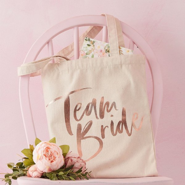 Stoffbeutel - Team Bride - Blumenhenne Stoffbeutel - Team Bride - Blumenhenne