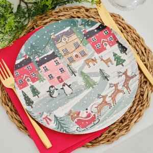 Pappteller - Schneelandschaft - 8er-Pack
