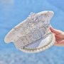 Schirmmtze - BRAUT - Strass/Perlen