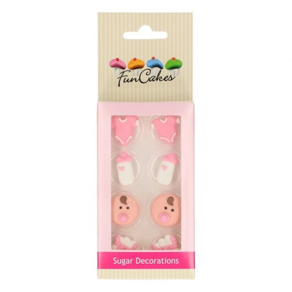 Zuckerdekorationen - Babymischung - Rosa - 6er-Pack Zuckerdekorationen - Babymischung - Rosa - 6er-Pack