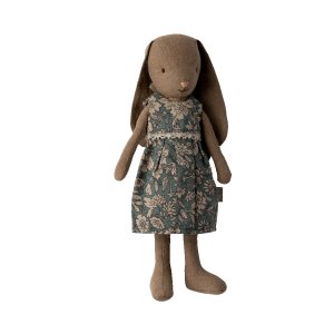 Hase Größe 1 - Braun - Blumenkleid Hase Größe 1 - Braun - Blumenkleid