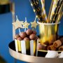 Geburtstagskerzen/Kuchenkerzen - Sterne - Gold - 5er-Pack