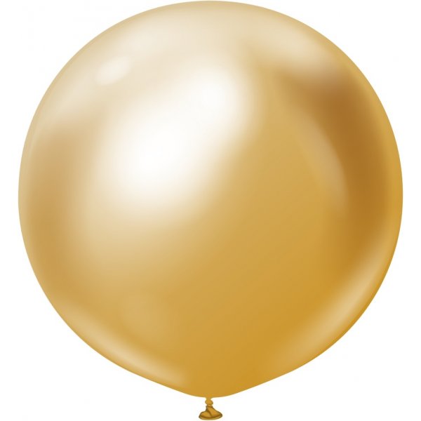 Luftballons einfarbig - Premium 90 cm - Gold Chrom - 2er-Pack