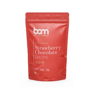 Schokoladenknöpfe mit Erdbeergeschmack - BAM - 250 g Schokoladenknöpfe mit Erdbeergeschmack - BAM - 250 g